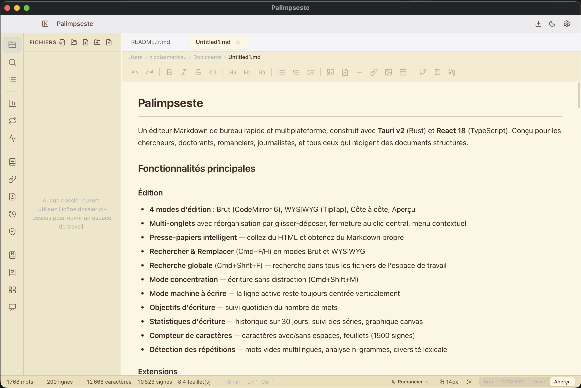 Palimpseste — mode Aperçu académique